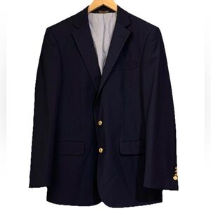 NEW Brooks Brothers Wool Regent Fit Gold Tone Button Navy Sport Blazer Size 40 R
